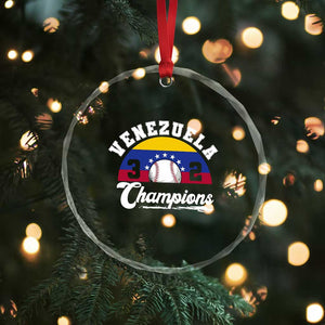 Venezuela 2026 Champions Crystal Glass Ornament Vintage 7 Stars Flag Baseball Pride