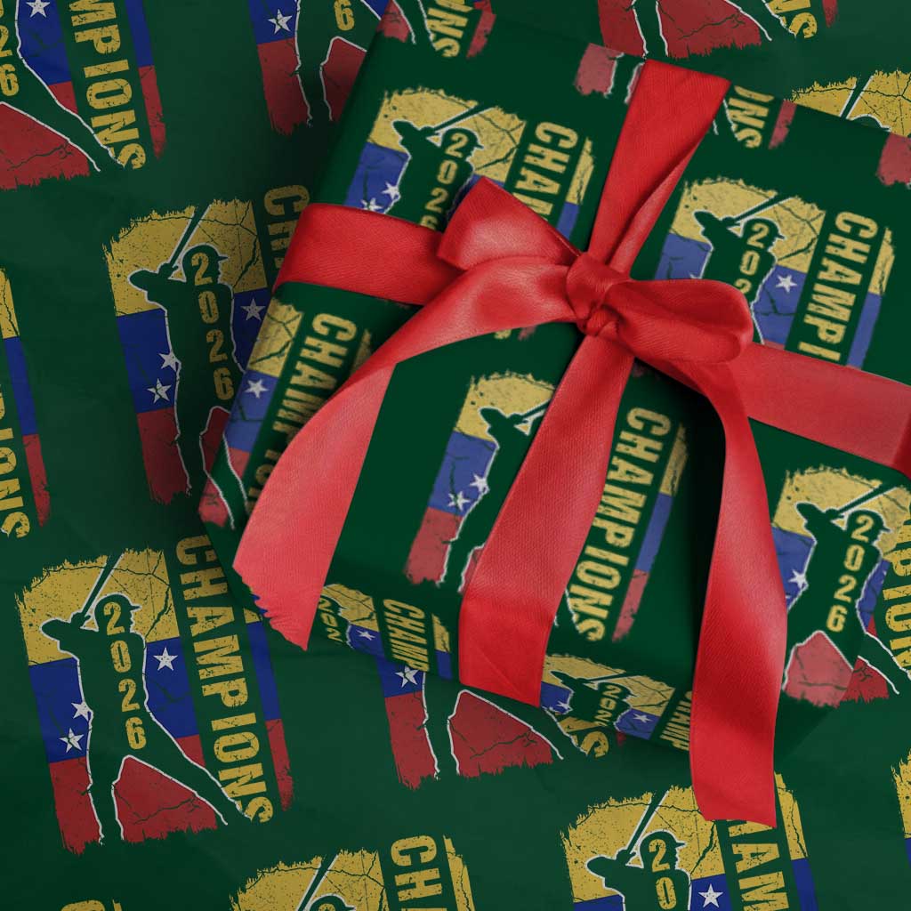 Venezuela 2026 Champions Wrapping Paper Roll Baseball Vinotinto Pride Gift TS12 Green Print Your Wear