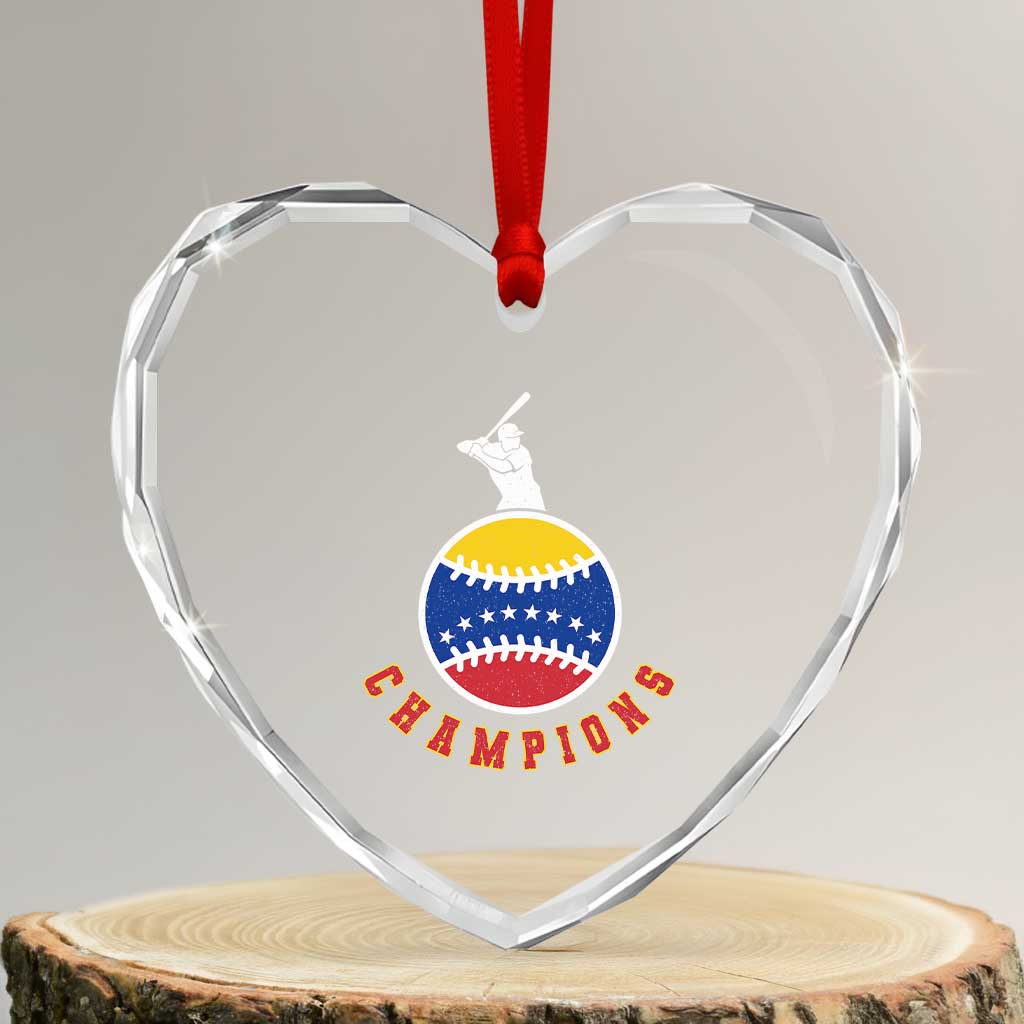 Venezuela 2026 Champions Heart Crystal Glass Ornament Baseball Gift For Sport Lover TS12 Transparent Glass 3'' Heart Print Your Wear