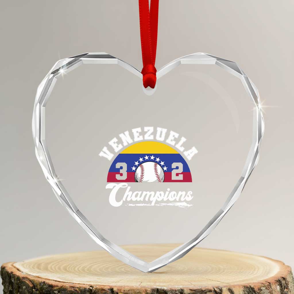 Venezuela 2026 Champions Heart Crystal Glass Ornament Baseball Patriotic Pride TS12 Transparent Glass 3'' Heart Print Your Wear