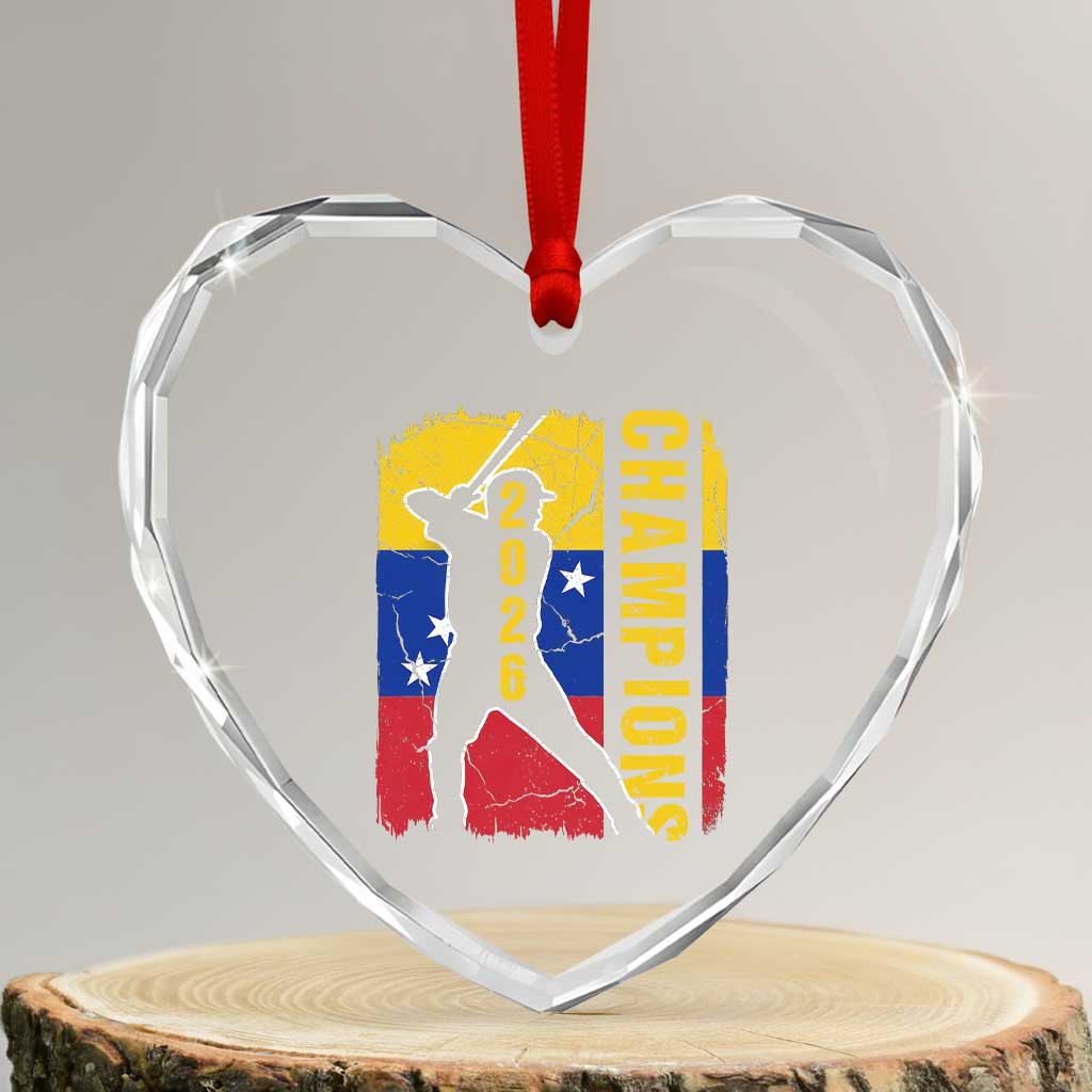 Venezuela 2026 Champions Heart Crystal Glass Ornament Baseball Vinotinto Pride Gift TS12 Transparent Glass 3'' Heart Print Your Wear