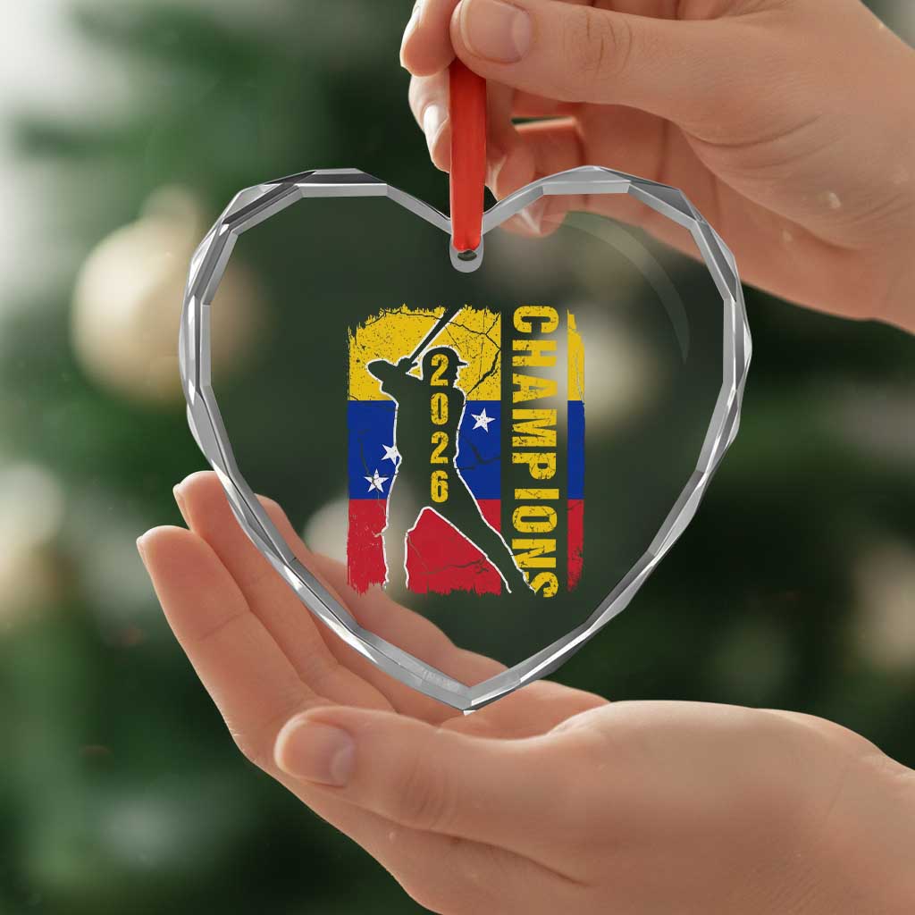 Venezuela 2026 Champions Heart Crystal Glass Ornament Baseball Vinotinto Pride Gift TS12 Print Your Wear