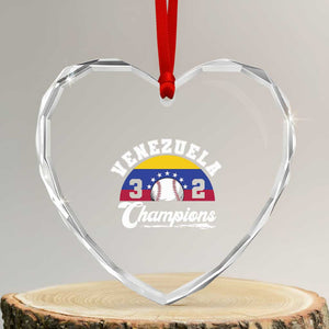 Venezuela 2026 Champions Heart Crystal Glass Ornament Vintage 7 Stars Flag Baseball Pride
