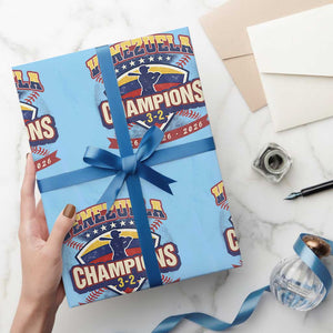 Venezuela 2026 Champions Wrapping Paper Roll Baseball Fan Pride TS12 Light Blue Print Your Wear