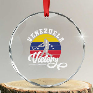 Venezuela 2026 Victory Baseball Crystal Glass Ornament Retro Softball Player Gift TS12 Transparent Glass 3'' Circle Print Your Wear