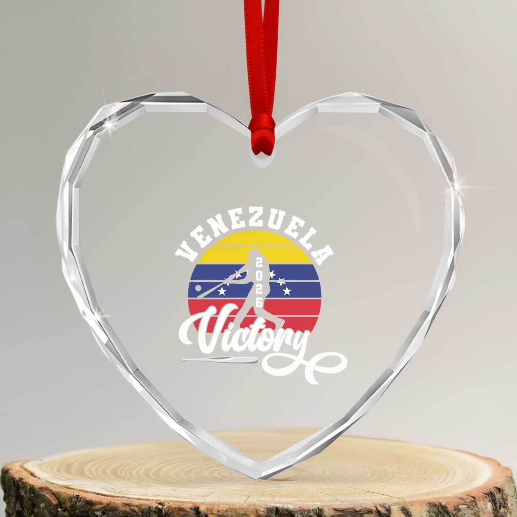 Venezuela 2026 Victory Baseball Heart Crystal Glass Ornament Retro Softball Player Gift TS12 Transparent Glass 3'' Heart Print Your Wear