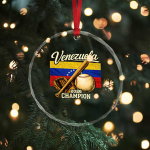 Venezuela Baseball 2026 Crystal Glass Ornament Champions Vintage Venezuelan Flag Baseball Fan Gift TS10 Print Your Wear
