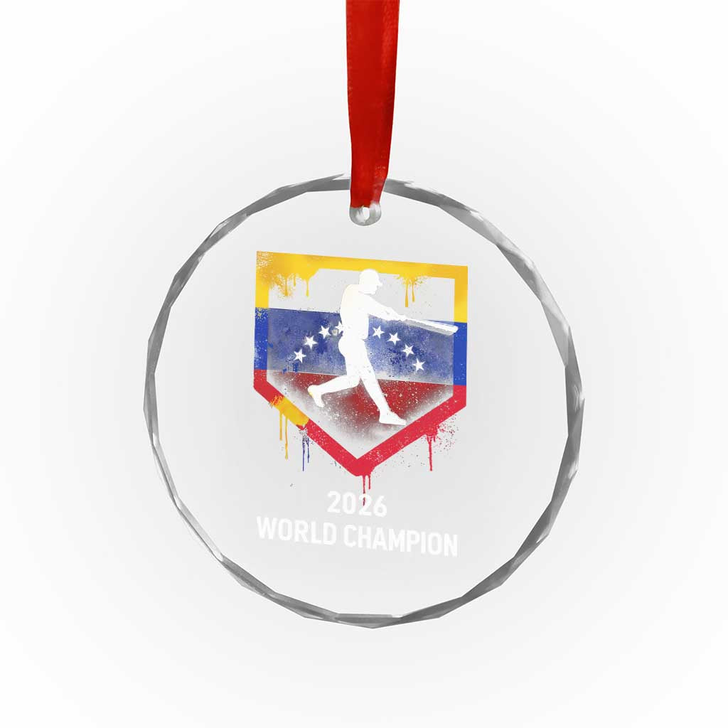 Venezuela Baseball 2026 Crystal Glass Ornament Venezuelan Flag Baseball Fan Gift TS10 Print Your Wear