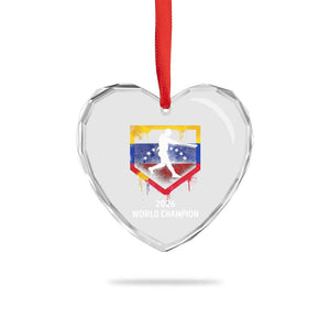 Venezuela Baseball 2026 Heart Crystal Glass Ornament Venezuelan Flag Baseball Fan Gift TS10 Print Your Wear