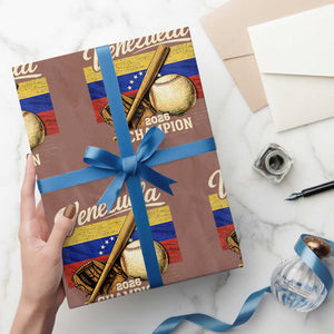 Venezuela Baseball 2026 Wrapping Paper Roll Champions Vintage Venezuelan Flag Baseball Fan Gift TS10 Mocha Print Your Wear