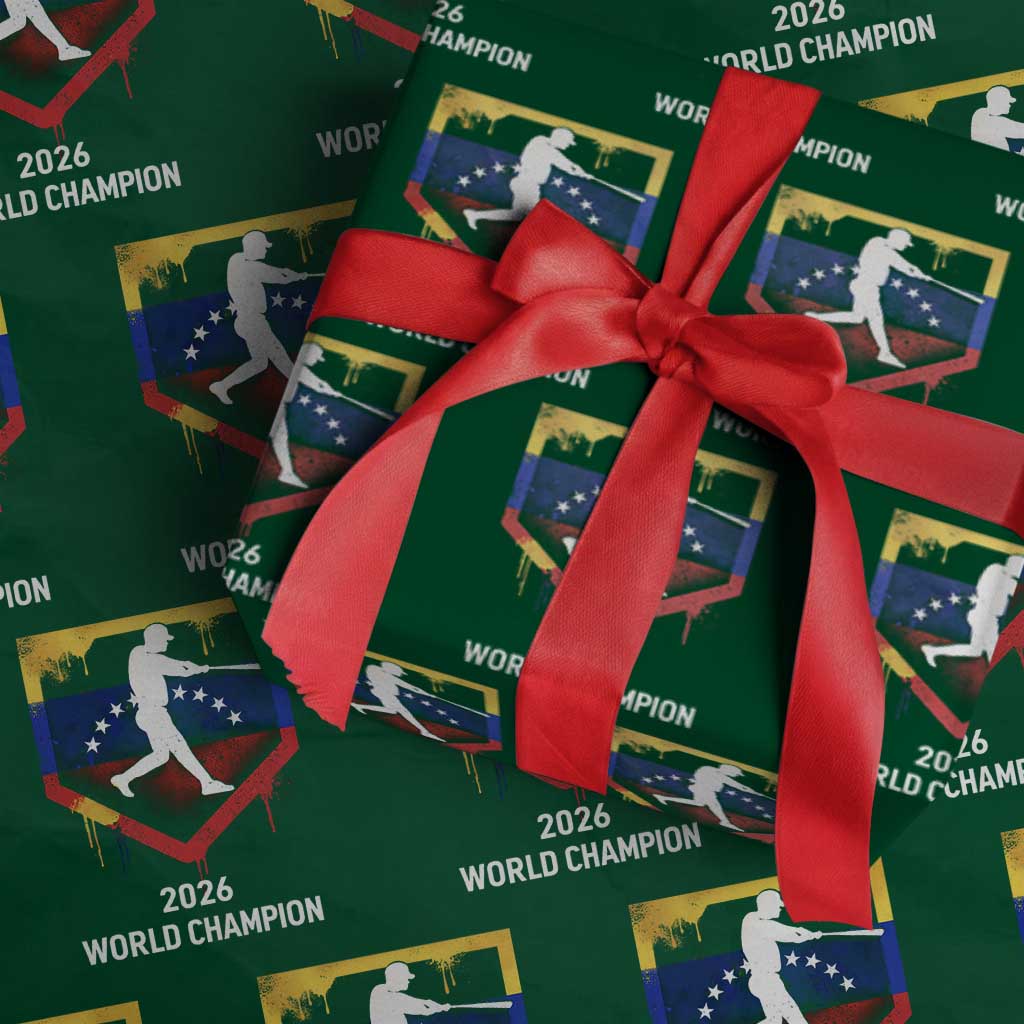 Venezuela Baseball 2026 Wrapping Paper Roll Venezuelan Flag Baseball Fan Gift TS10 Green Print Your Wear