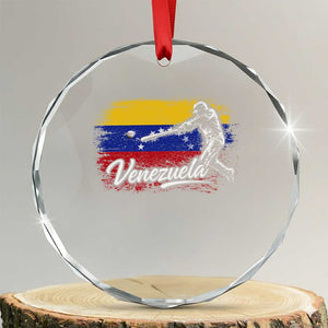 Venezuela Baseball Batter Venezuelan Sport Fan Crystal Glass Ornament TS11 Transparent Glass 3'' Circle Print Your Wear