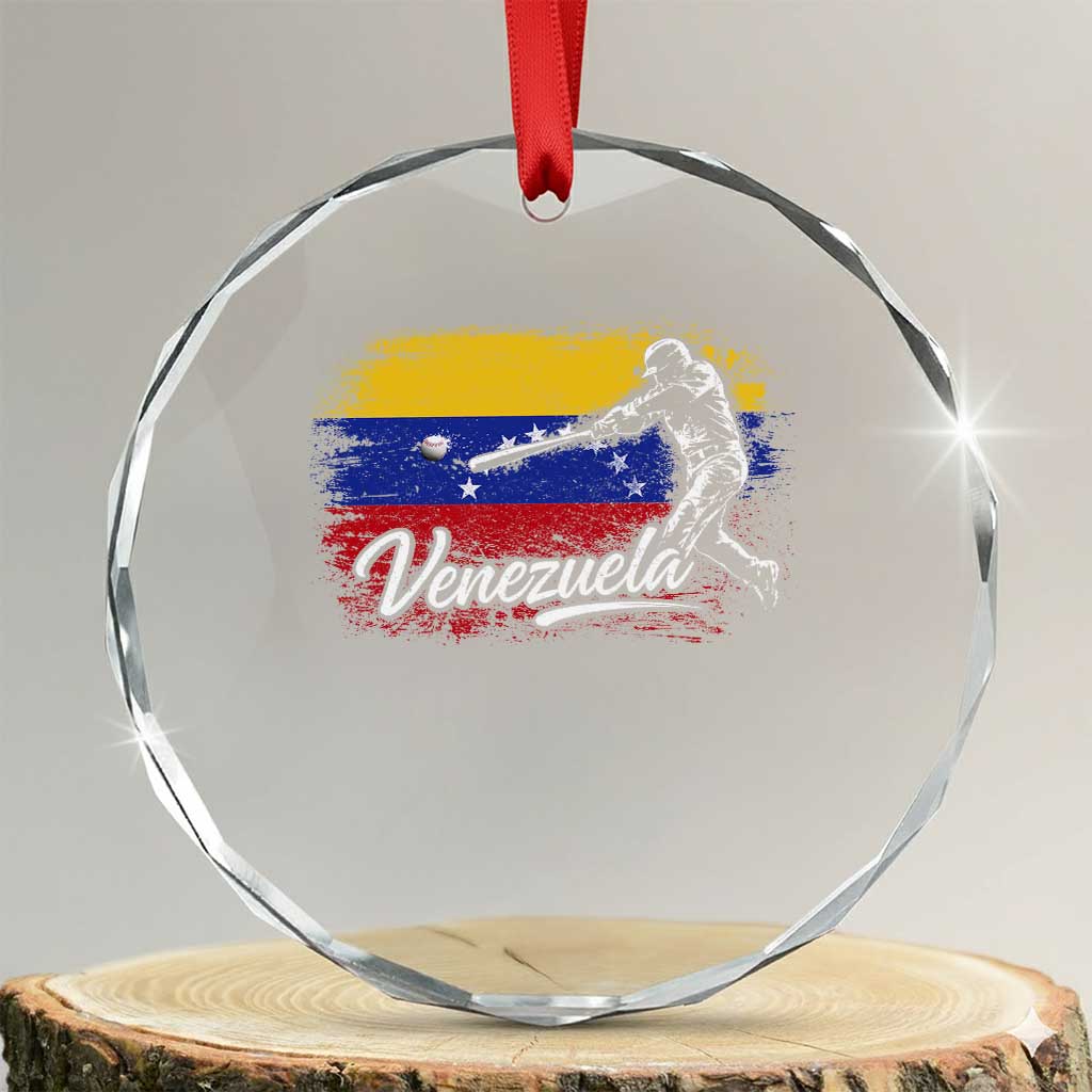 Venezuela Baseball Batter Venezuelan Sport Fan Crystal Glass Ornament TS11 Transparent Glass 3'' Circle Print Your Wear