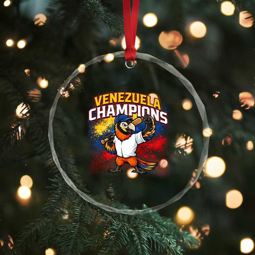 Venezuela Baseball Champions Crystal Glass Ornament Troupial Bird Patriotic Pride TS12 Print Your Wear