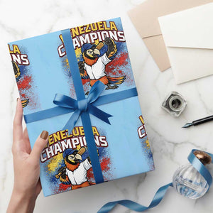 Venezuela Baseball Champions Wrapping Paper Roll Troupial Bird Patriotic Pride TS12 Light Blue Print Your Wear