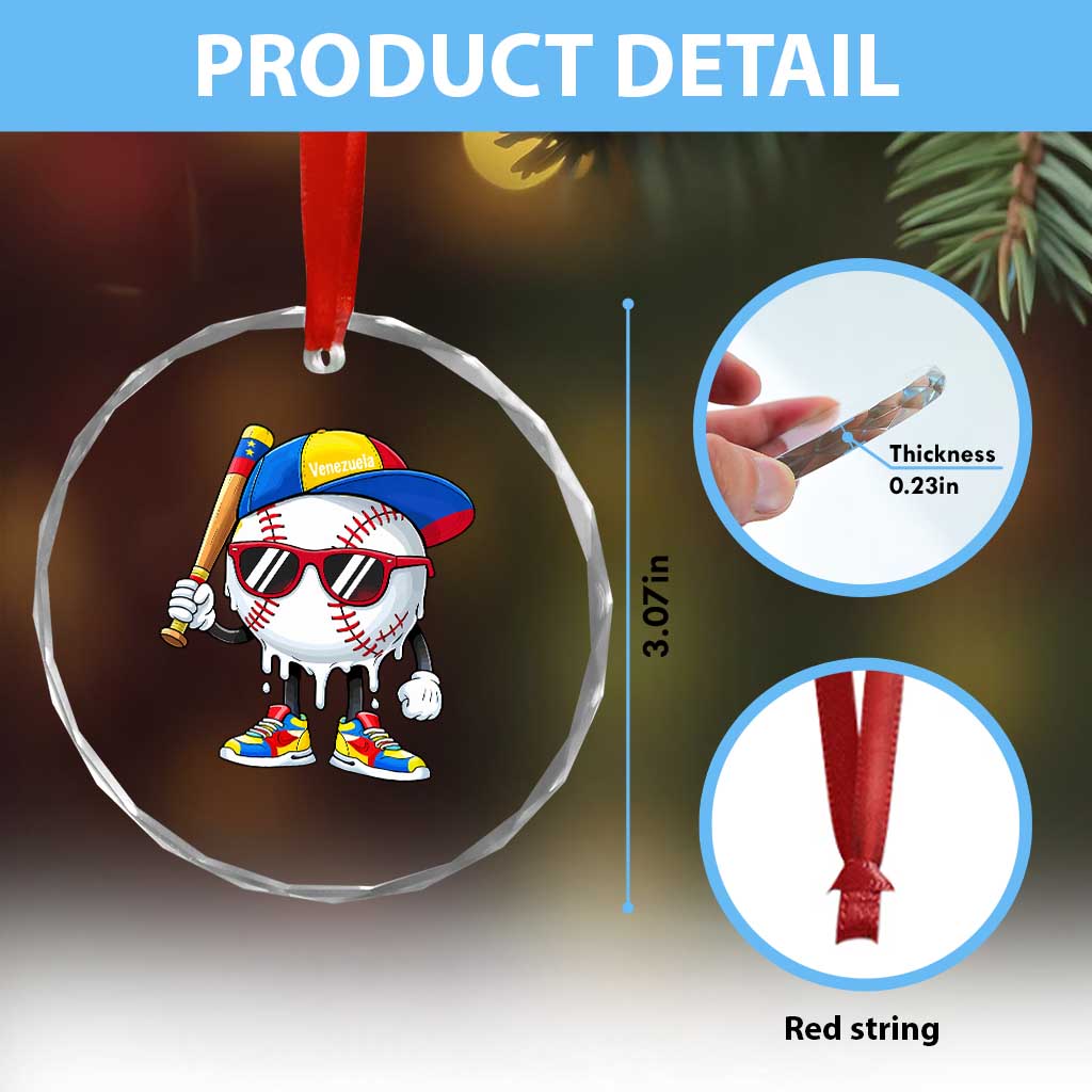 Venezuela Baseball Crystal Glass Ornament Venezuelan Pride Baseball Life Style Youth Drip Baseball Boys Kid TS10 Print Your Wear