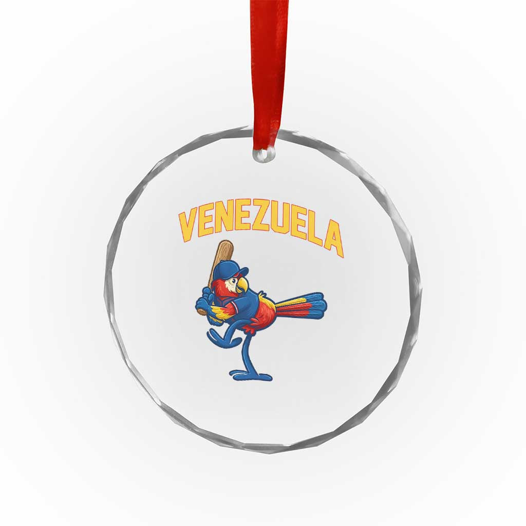 Venezuela Baseball Macaw Batter Crystal Glass Ornament Ara Macao Guacamaya Venezuelan Pride TS02 Print Your Wear