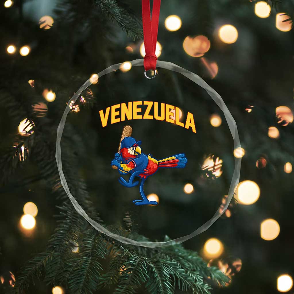 Venezuela Baseball Macaw Batter Crystal Glass Ornament Ara Macao Guacamaya Venezuelan Pride TS02 Print Your Wear