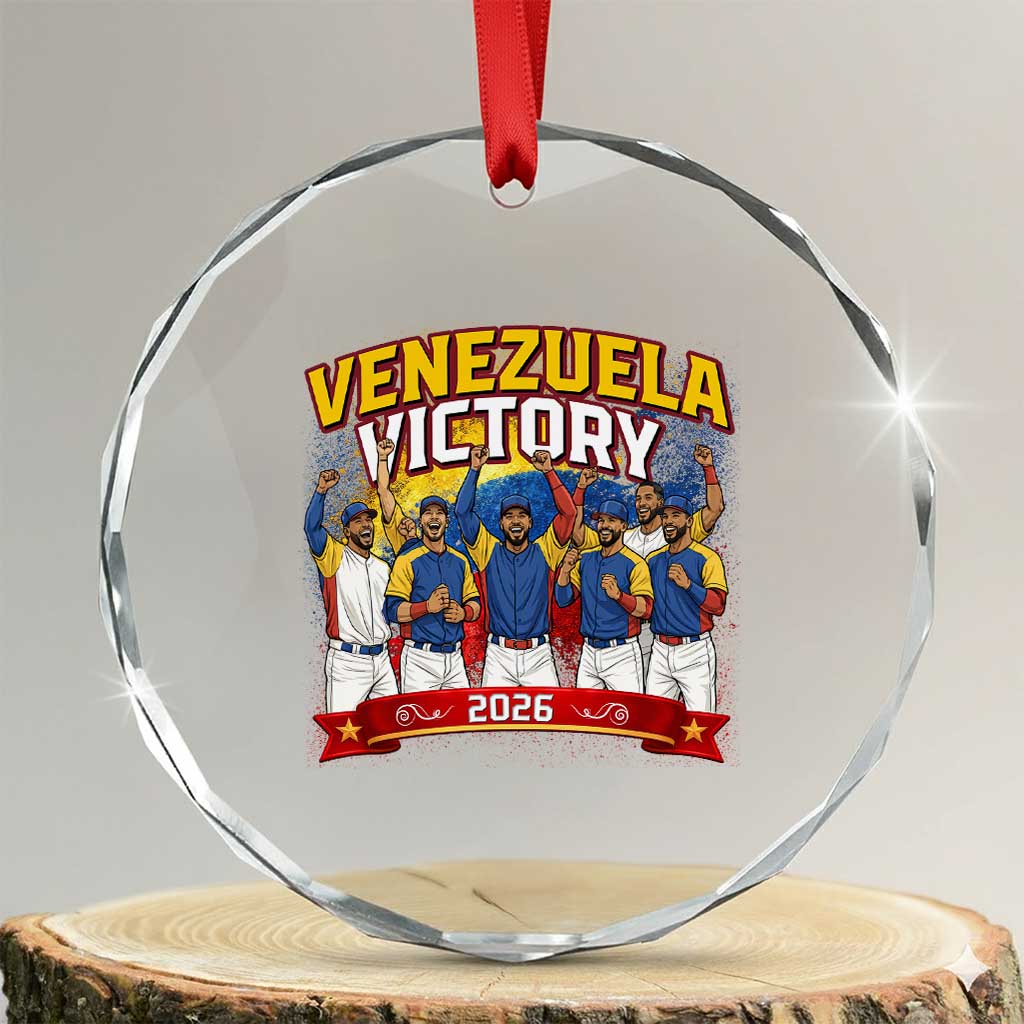 Venezuela Baseball Victory Crystal Glass Ornament Venezuelan Pride Gift TS12 Transparent Glass 3'' Circle Print Your Wear
