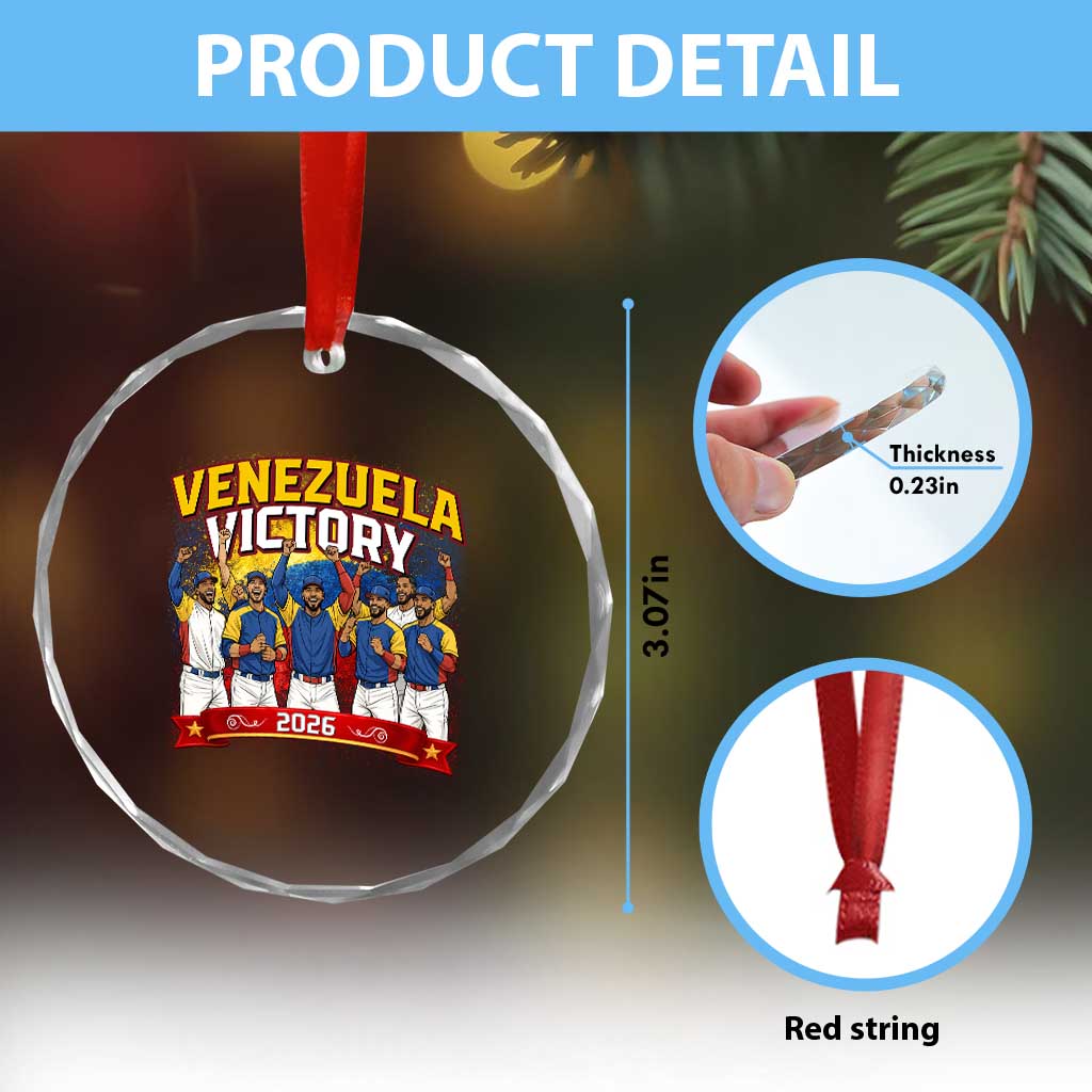 Venezuela Baseball Victory Crystal Glass Ornament Venezuelan Pride Gift TS12 Print Your Wear