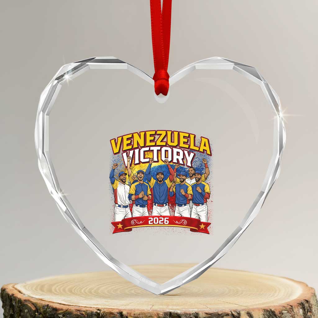 Venezuela Baseball Victory Heart Crystal Glass Ornament Venezuelan Pride Gift TS12 Transparent Glass 3'' Heart Print Your Wear