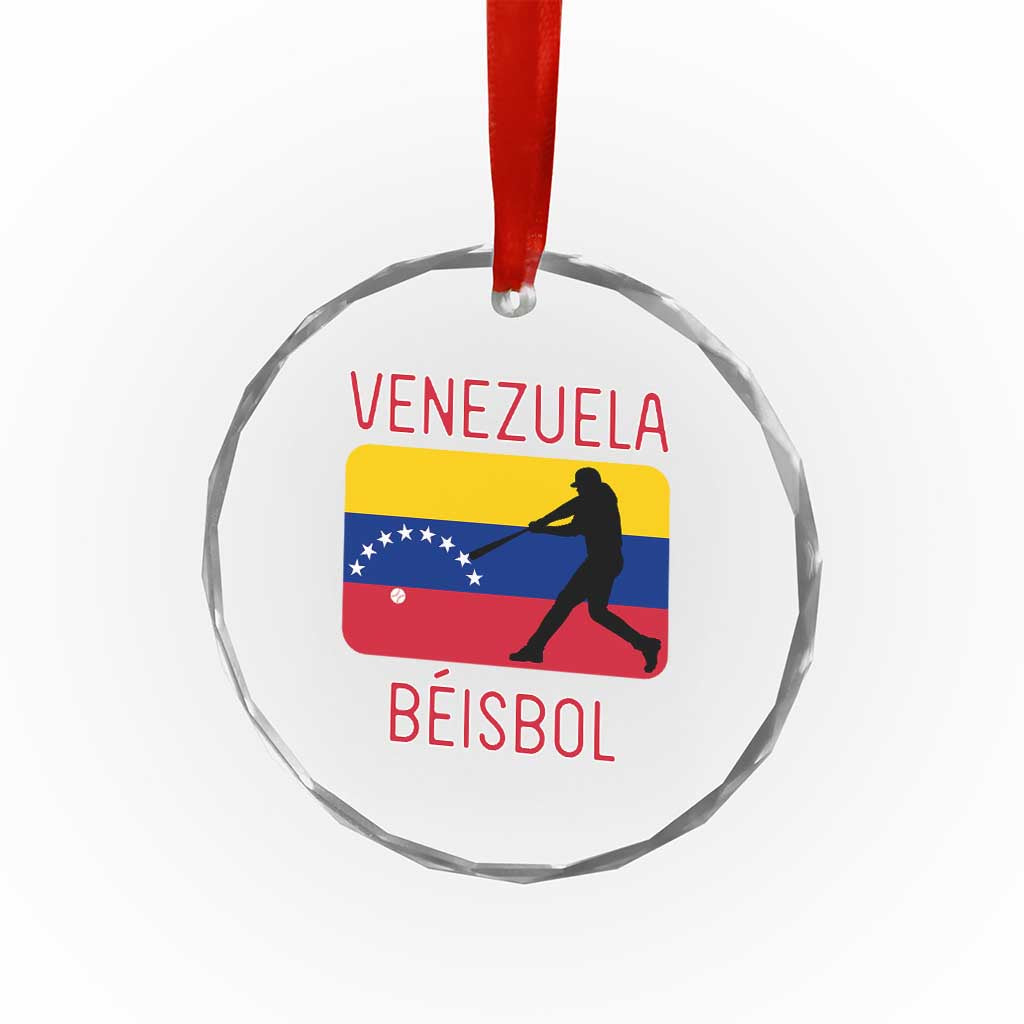 Venezuela Beisbol Flag Crystal Glass Ornament Venezuelan Baseball Pride Latino Sports Fans TS02 Print Your Wear