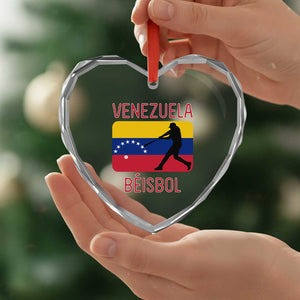 Venezuela Beisbol Flag Heart Crystal Glass Ornament Venezuelan Baseball Pride Latino Sports Fans TS02 Print Your Wear