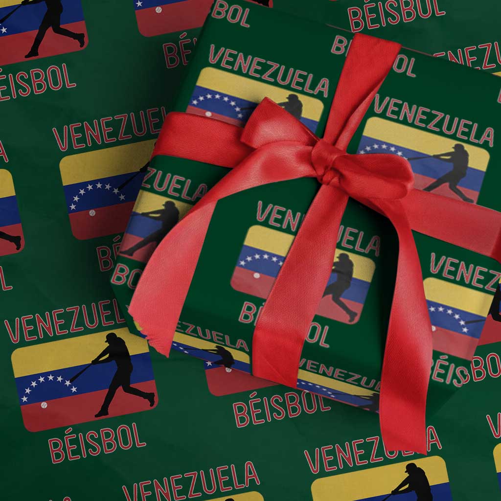 Venezuela Beisbol Flag Wrapping Paper Roll Venezuelan Baseball Pride Latino Sports Fans TS02 Green Print Your Wear
