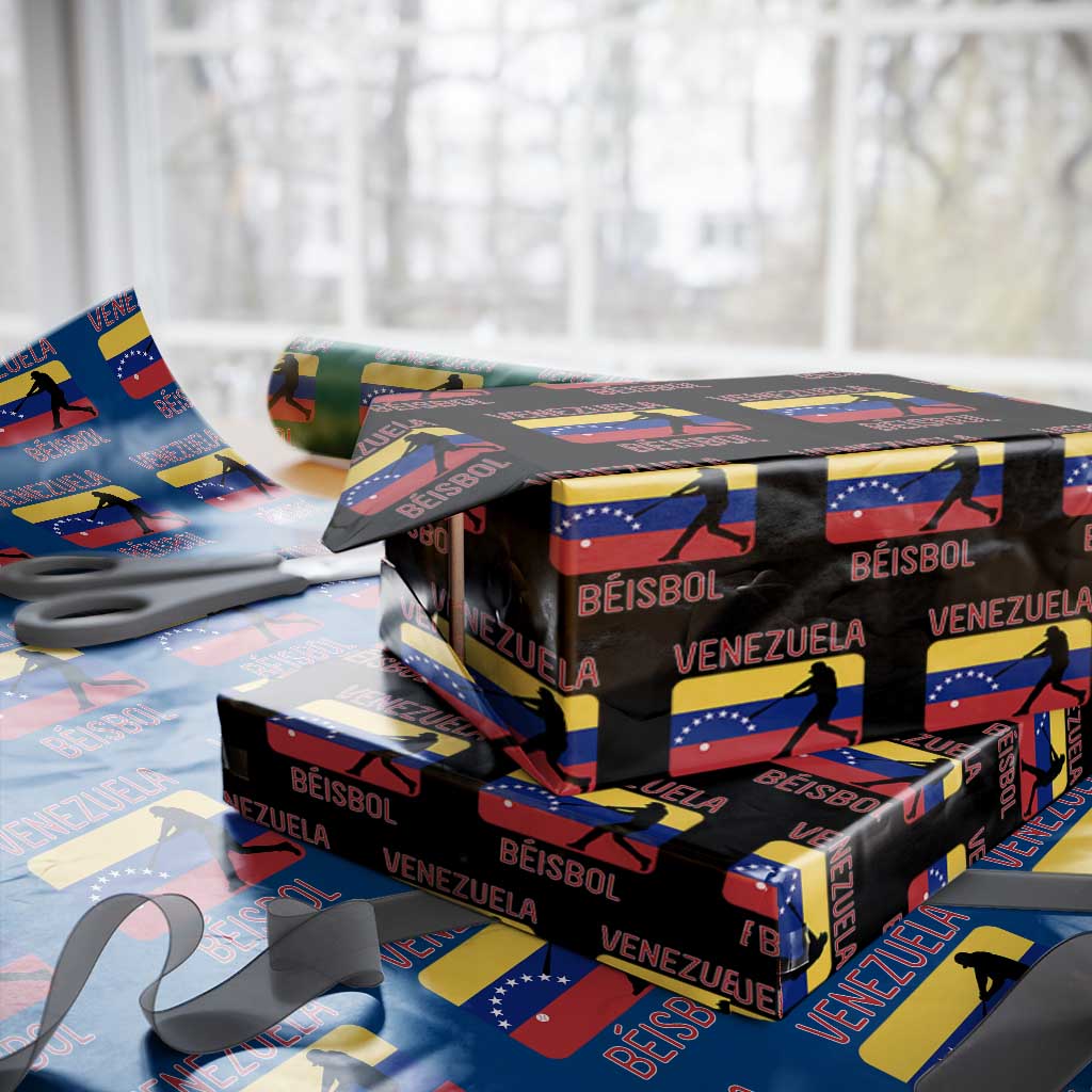 Venezuela Beisbol Flag Wrapping Paper Roll Venezuelan Baseball Pride Latino Sports Fans TS02 Black Print Your Wear