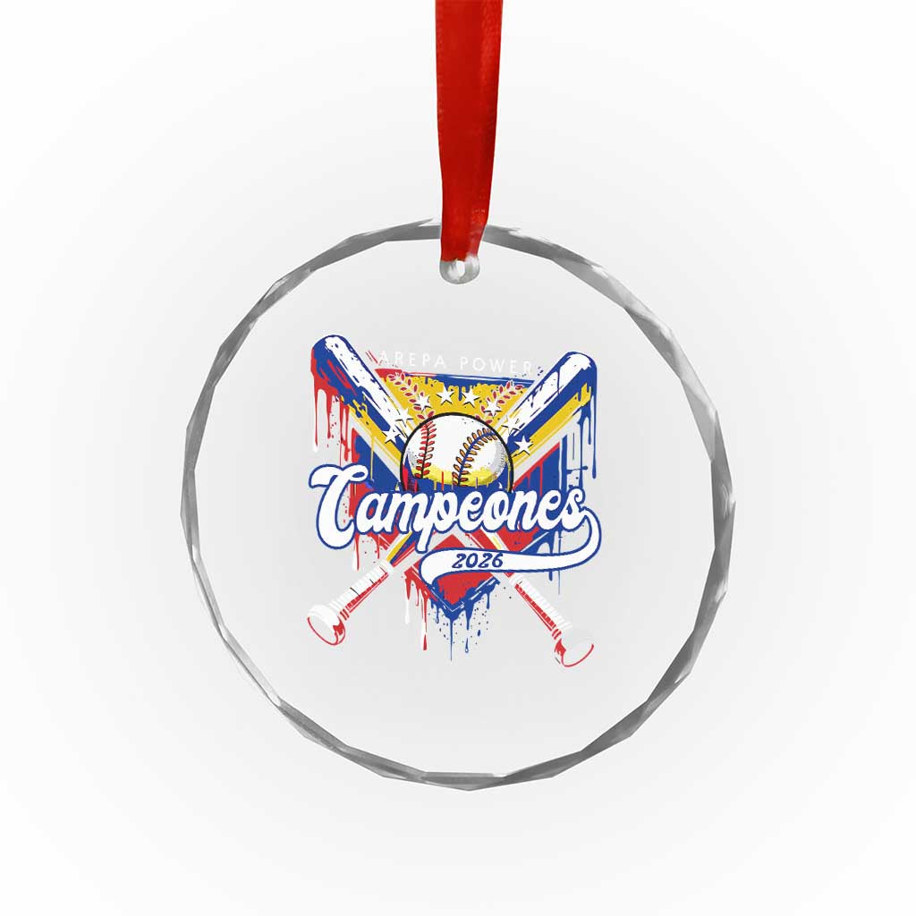 Venezuela Campeones Baseball Championship 2026 Crystal Glass Ornament Home Plate Drip TS11 Print Your Wear