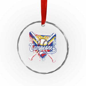 Venezuela Campeones Baseball Championship 2026 Crystal Glass Ornament Home Plate Drip TS11 Print Your Wear