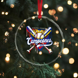 Venezuela Campeones Baseball Championship 2026 Crystal Glass Ornament Home Plate Drip TS11 Print Your Wear
