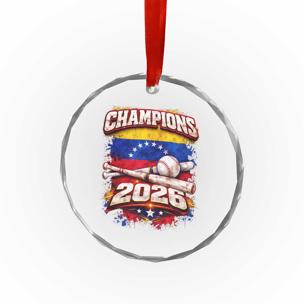 Venezuela Champions 2026 Baseball Lover Venezuelan Flag Crystal Glass Ornament TS11 Print Your Wear