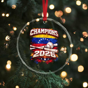 Venezuela Champions 2026 Baseball Lover Venezuelan Flag Crystal Glass Ornament TS11 Print Your Wear