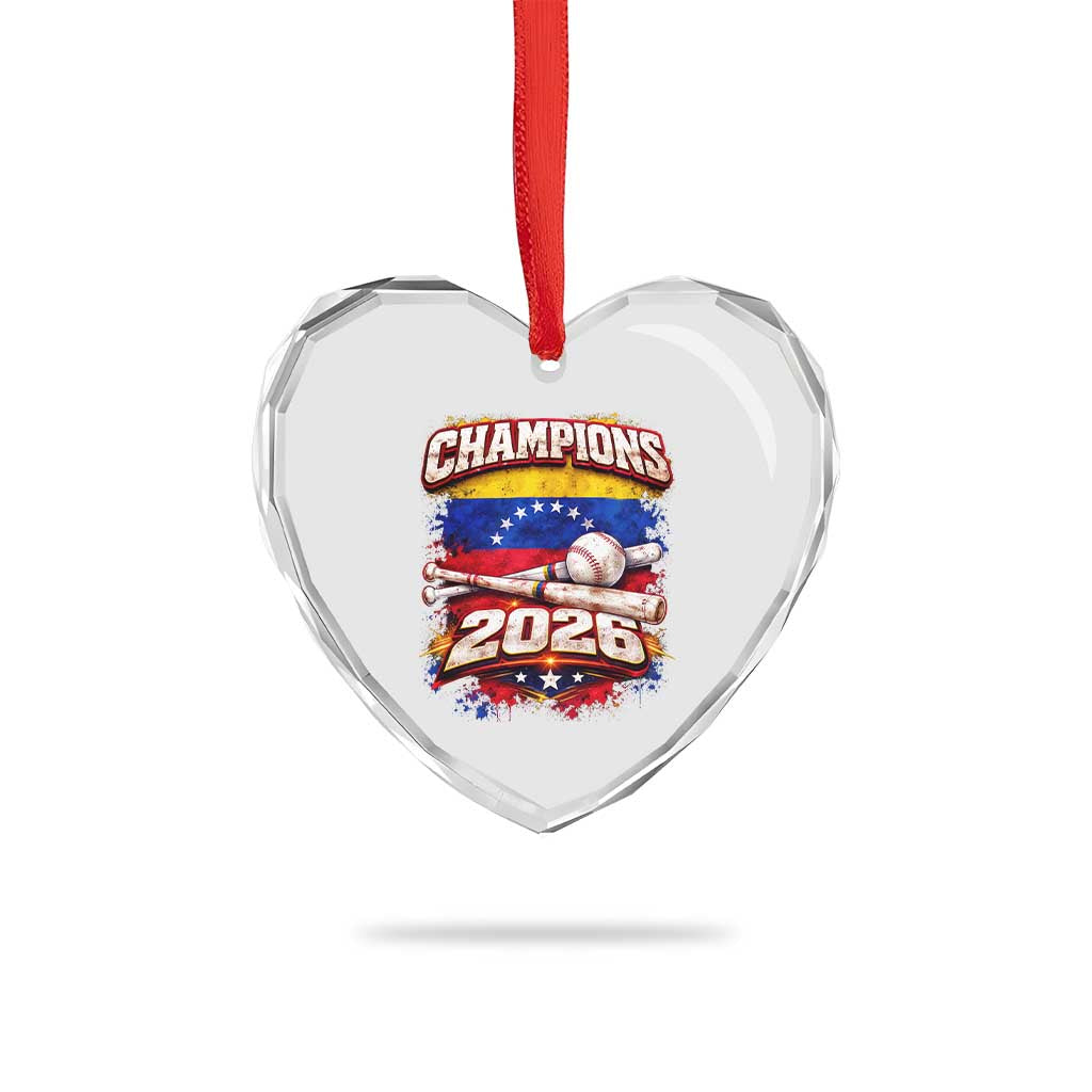 Venezuela Champions 2026 Baseball Lover Venezuelan Flag Heart Crystal Glass Ornament TS11 Print Your Wear