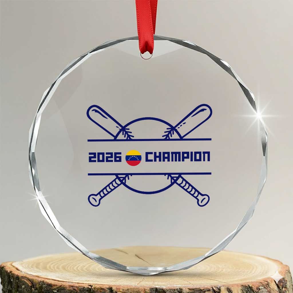 Venezuela Champions 2026 Crystal Glass Ornament Baseball Pride Gift TS12 Transparent Glass 3'' Circle Print Your Wear