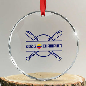 Venezuela Champions 2026 Crystal Glass Ornament Baseball Pride Gift TS12 Transparent Glass 3'' Circle Print Your Wear