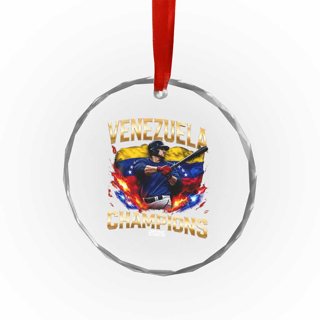 Venezuela Champions 2026 Crystal Glass Ornament Beisbol Venezuelan Pride Flag Baseball Fans TS02 Print Your Wear