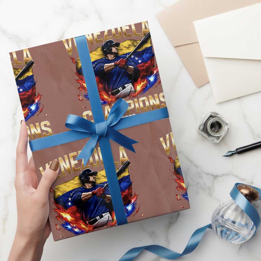 Venezuela Champions 2026 Wrapping Paper Roll Beisbol Venezuelan Pride Flag Baseball Fans TS02 Mocha Print Your Wear
