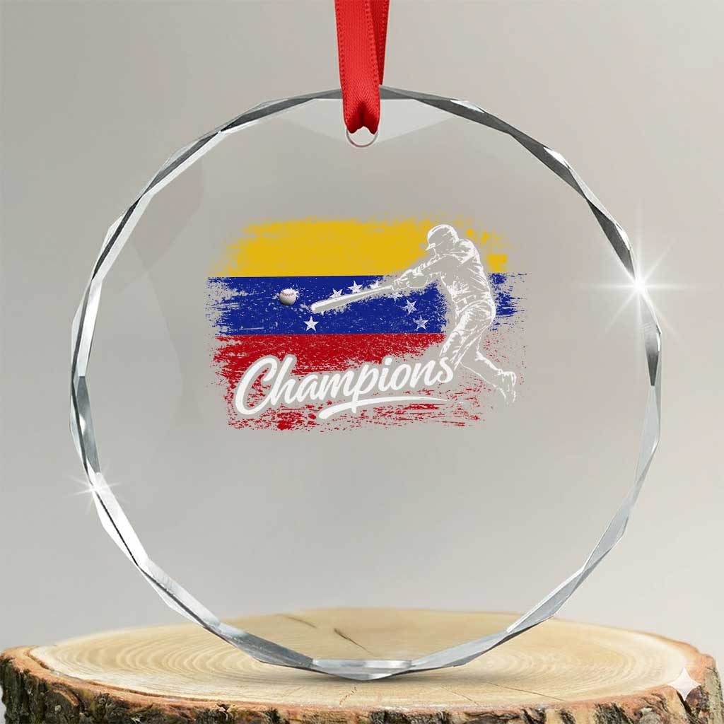 Venezuela Champions Baseball Batter Venezuelan Sport Fan Crystal Glass Ornament TS11 Transparent Glass 3'' Circle Print Your Wear