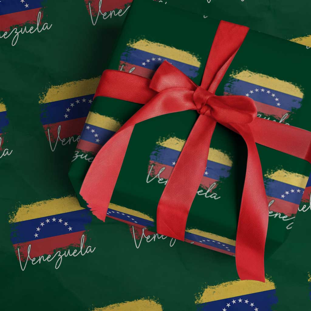 Venezuela Flag Pride Patriotic Wrapping Paper Roll for Venezuelan Roost TS02 Green Print Your Wear