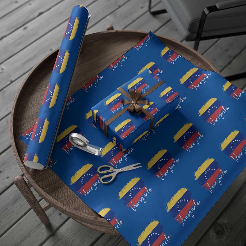 Venezuela Flag Pride Patriotic Wrapping Paper Roll for Venezuelan Roost TS02 Blue Print Your Wear