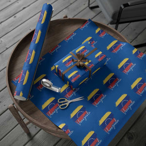Venezuela Flag Pride Patriotic Wrapping Paper Roll for Venezuelan Roost TS02 Blue Print Your Wear