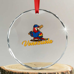 Venezuela Guacamaya Macaw Baseball Crystal Glass Ornament Venezuelan Pride Latino Beisbol Fans TS02 Transparent Glass 3'' Circle Print Your Wear