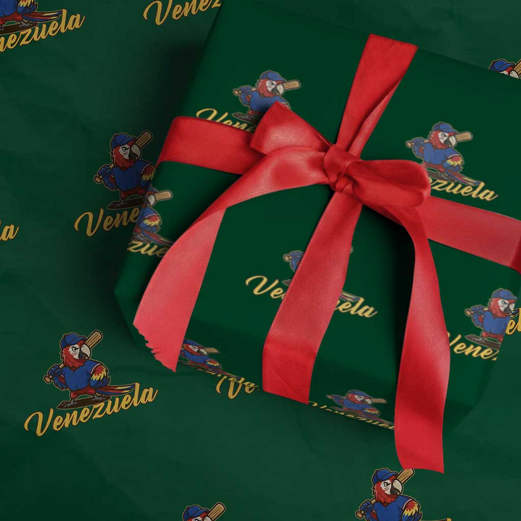 Venezuela Guacamaya Macaw Baseball Wrapping Paper Roll Venezuelan Pride Latino Beisbol Fans TS02 Green Print Your Wear