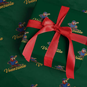 Venezuela Guacamaya Macaw Baseball Wrapping Paper Roll Venezuelan Pride Latino Beisbol Fans TS02 Green Print Your Wear
