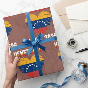 Venezuela Libre 2026 Wrapping Paper Roll Venezuelan Flag Heart Freedom and National Pride TS02 Mocha Print Your Wear