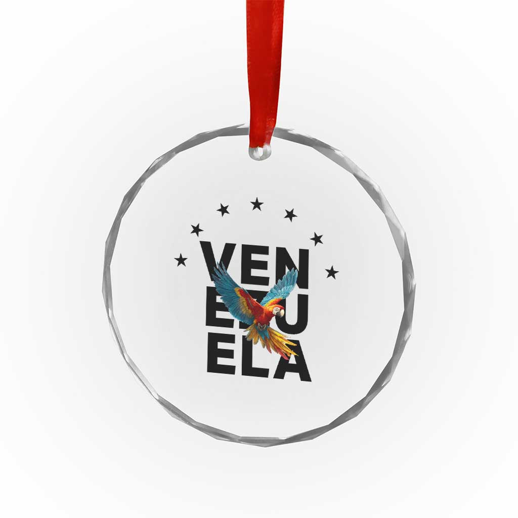 Venezuela Pride Flying Macaw Crystal Glass Ornament Ara Macao Guacamaya Venezuelan Pride Tropical Bird TS02 Print Your Wear