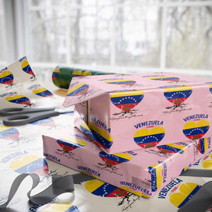 Venezuela Strong Healing Support Wrapping Paper Roll Hope Grows Through Cracks Venezuelan Flag Heart