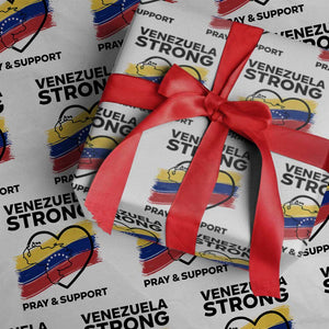 Venezuela Strong Pray and Support Wrapping Paper Roll Solidarity Patriotic Venezuelan Flag Map Heart